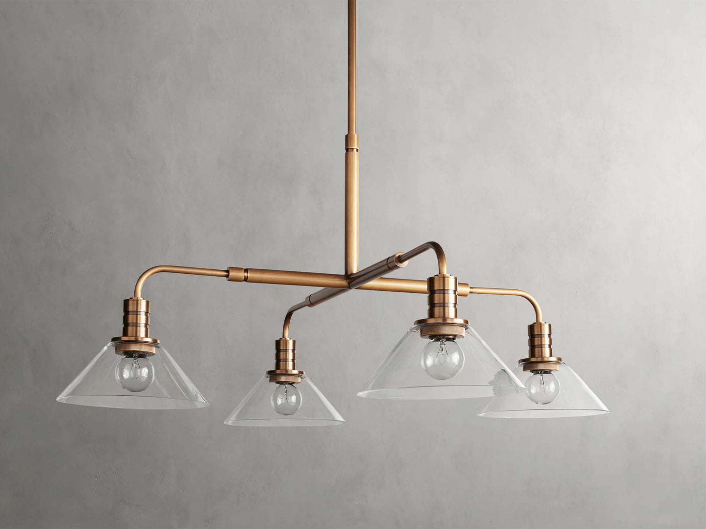 Conical Glass Industrial Ring Chandelier