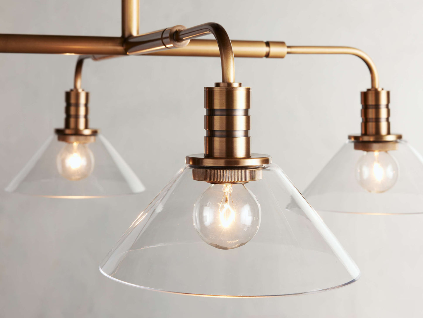 Conical Glass Industrial Ring Chandelier