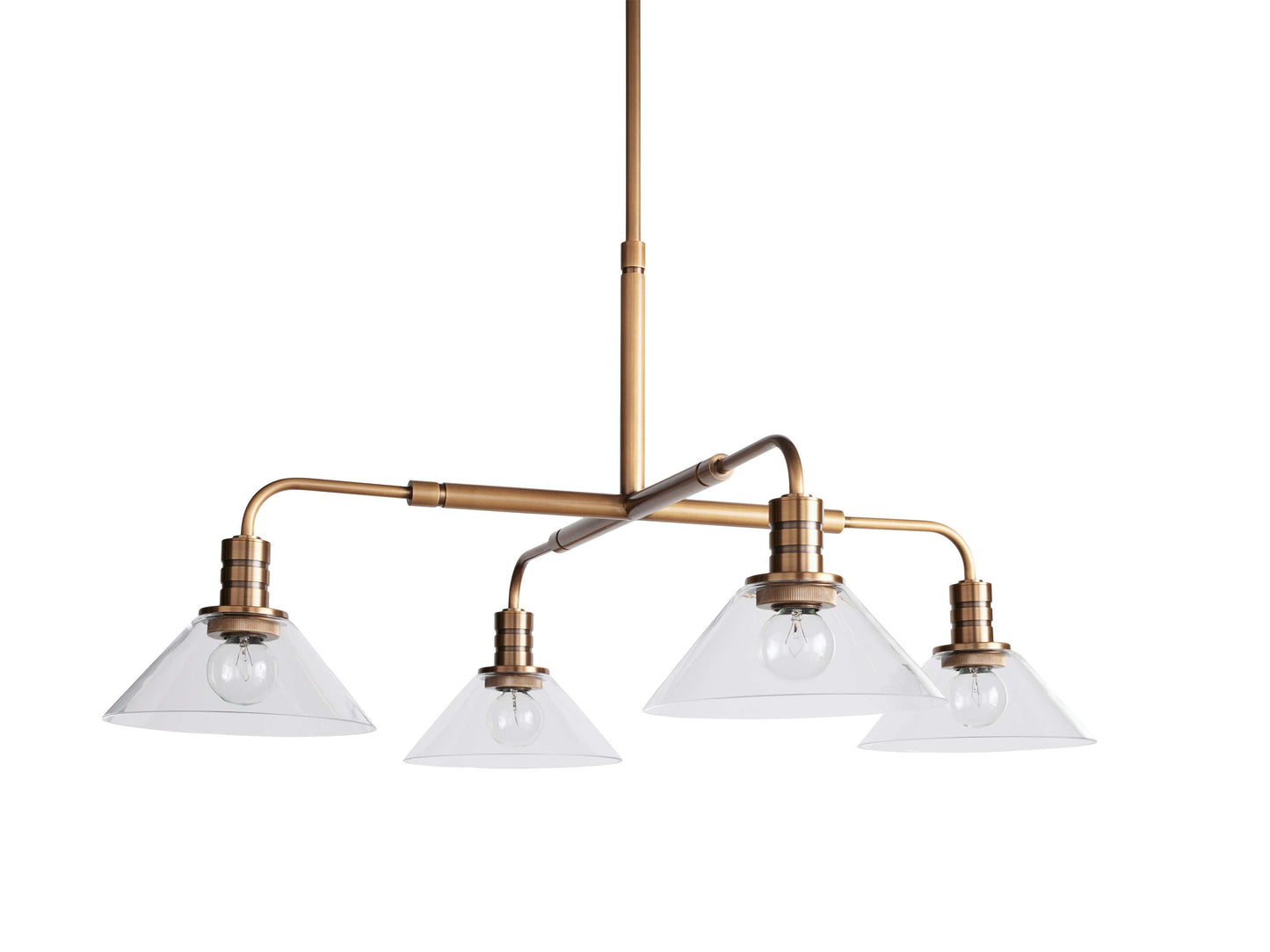 Conical Glass Industrial Ring Chandelier