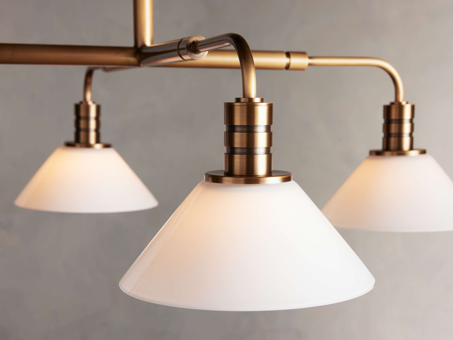Conical Glass Industrial Ring Chandelier