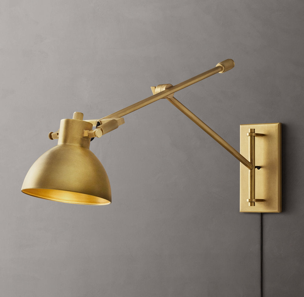 Convertible Brass Swing-Arm Task Light