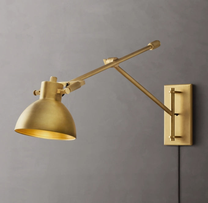 Convertible Brass Swing-Arm Task Light