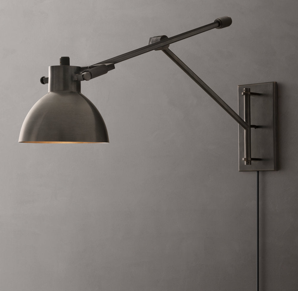 Convertible Brass Swing-Arm Task Light