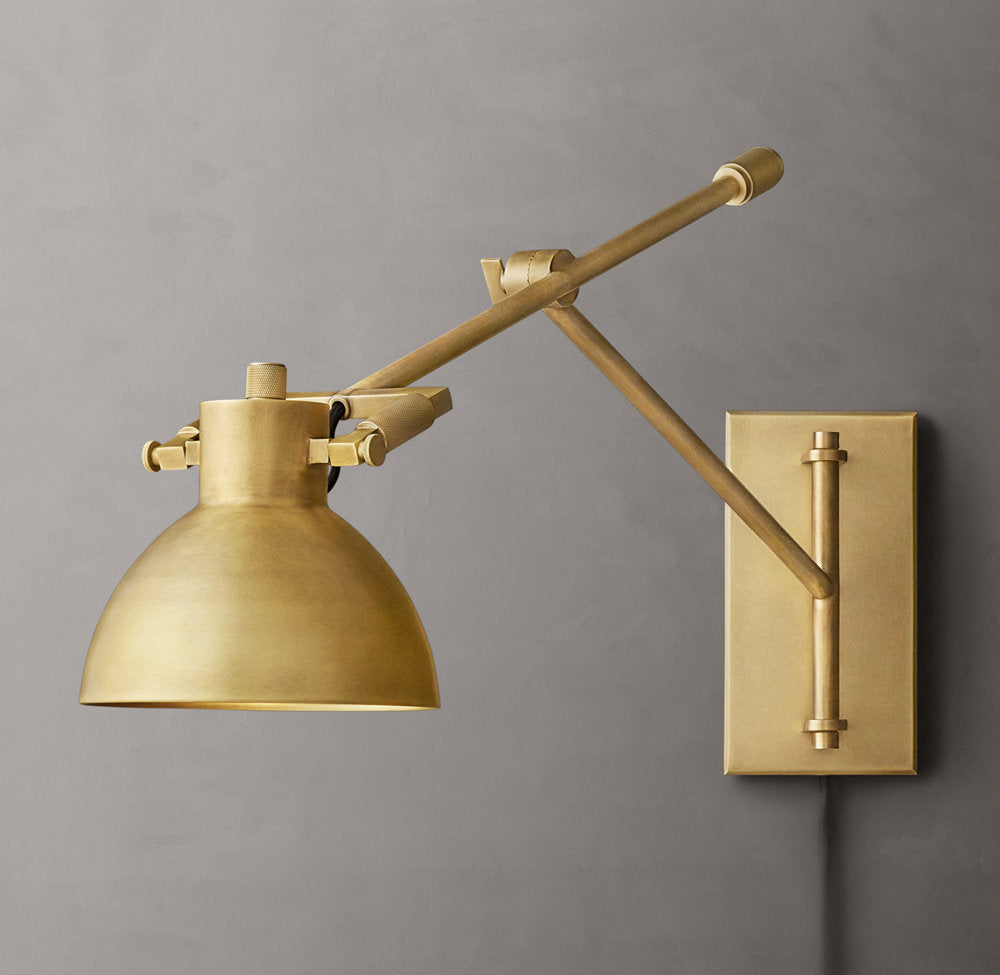 Convertible Brass Swing-Arm Task Light