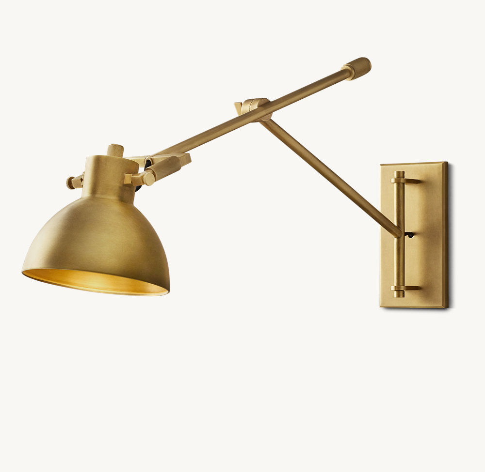 Convertible Brass Swing-Arm Task Light
