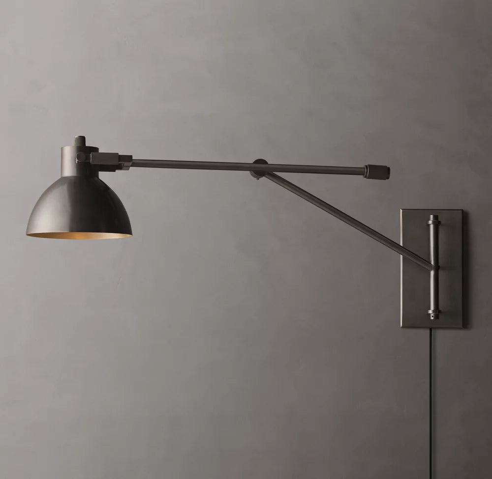 Convertible Brass Swing-Arm Task Light