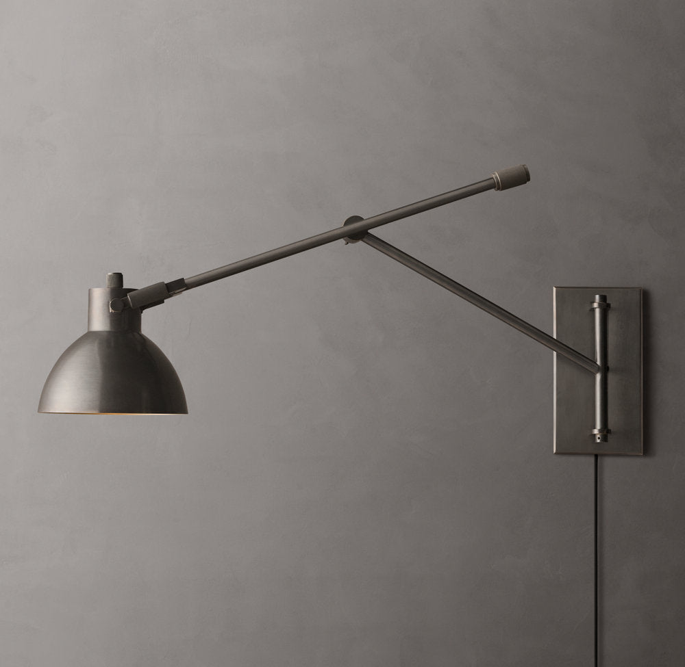 Convertible Brass Swing-Arm Task Light