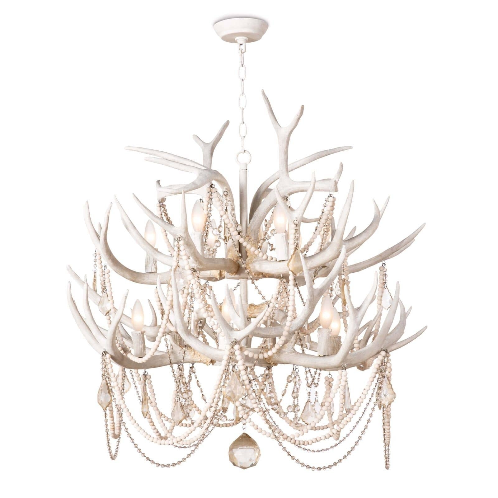 Crystal Antler Chandelier in Neutral Tones / Default Title