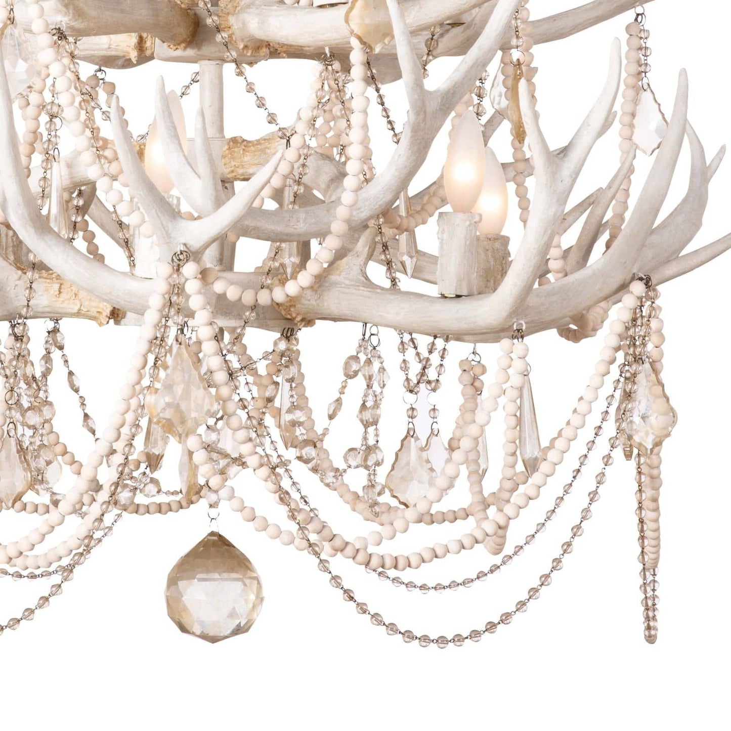 Crystal Antler Chandelier in Neutral Tones