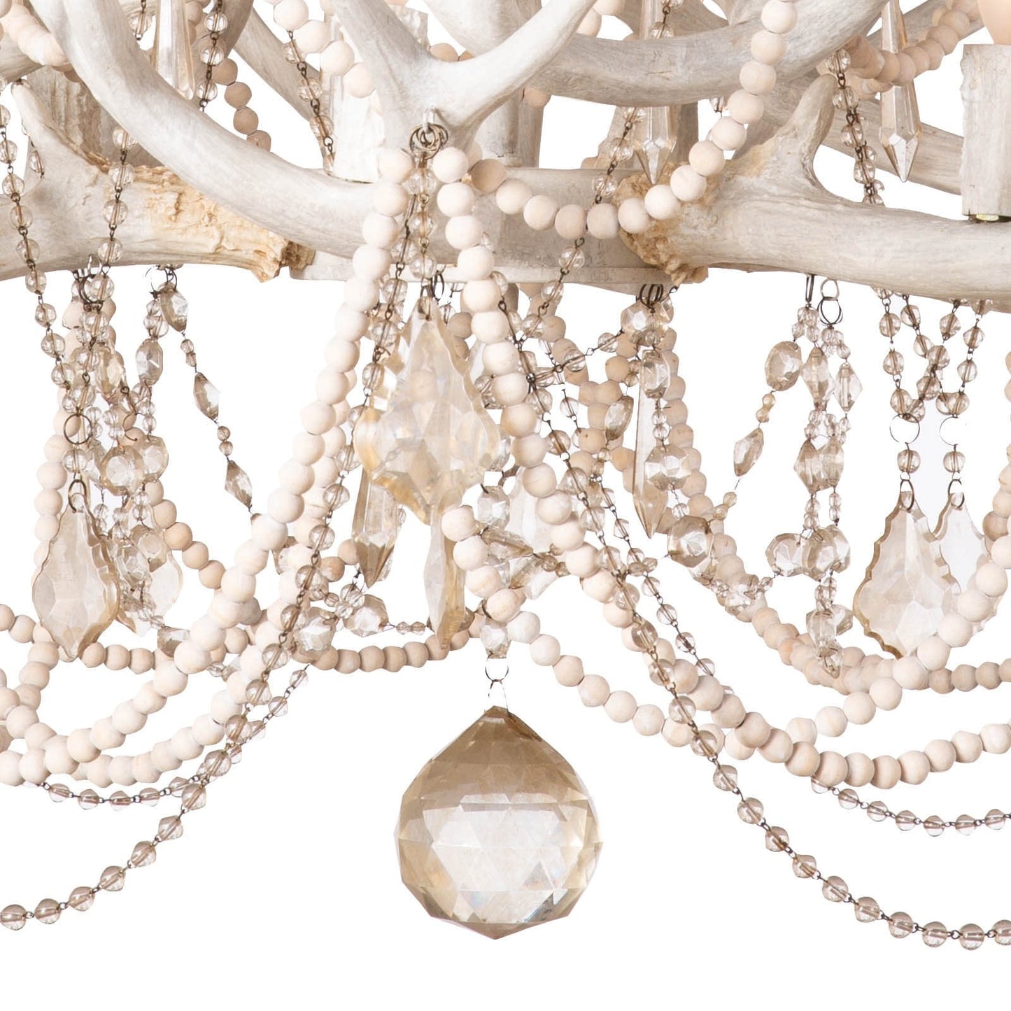 Crystal Antler Chandelier in Neutral Tones