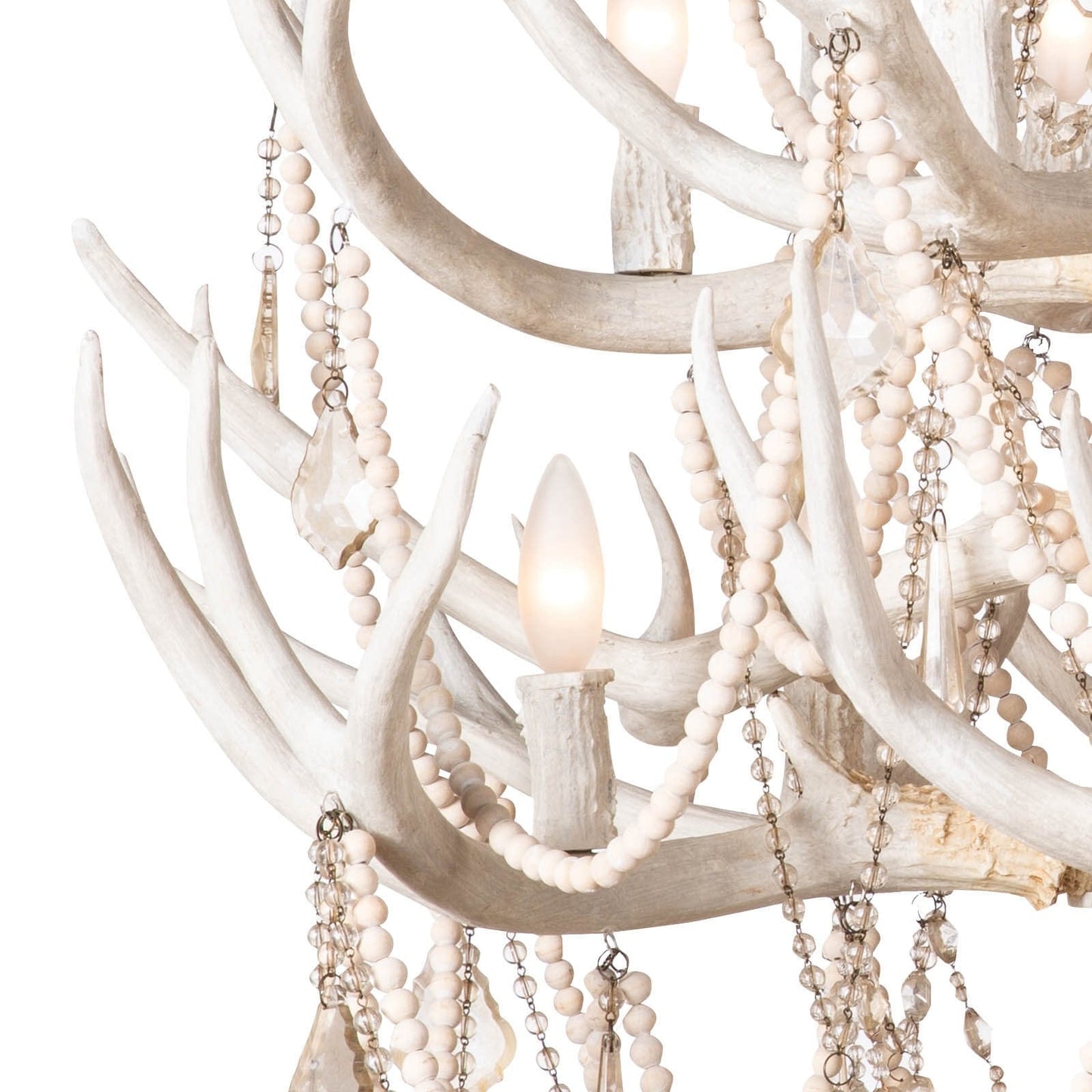 Crystal Antler Chandelier in Neutral Tones