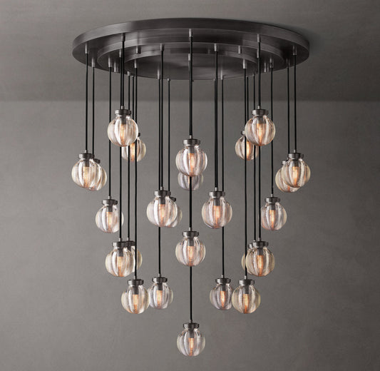Crystal Pearl Cascade Chandelier