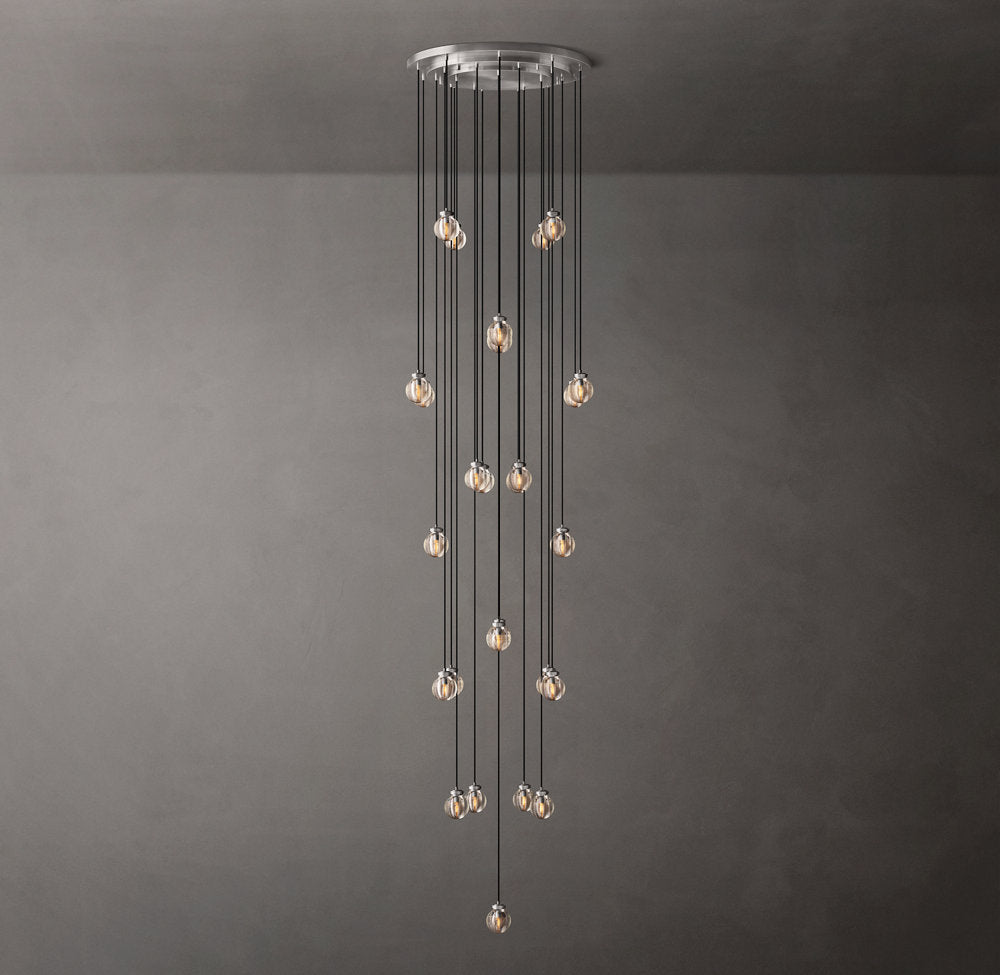 Crystal Pearl Cascade Chandelier
