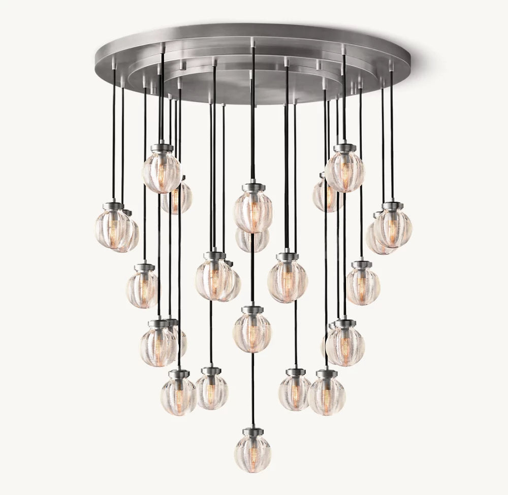 Crystal Pearl Cascade Chandelier
