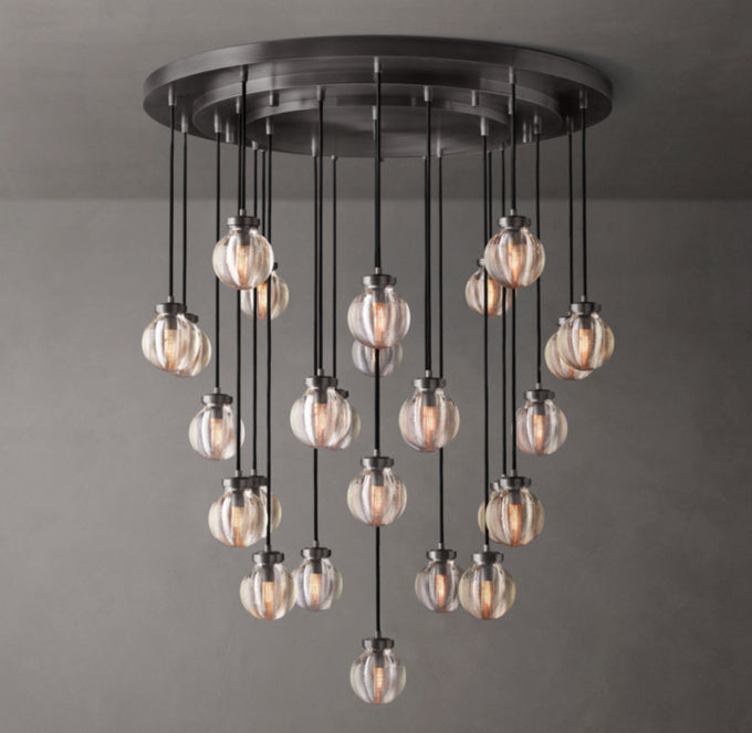 Crystal Pearl Cascade Chandelier