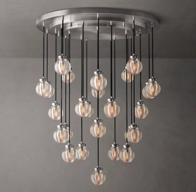 Crystal Pearl Cascade Chandelier