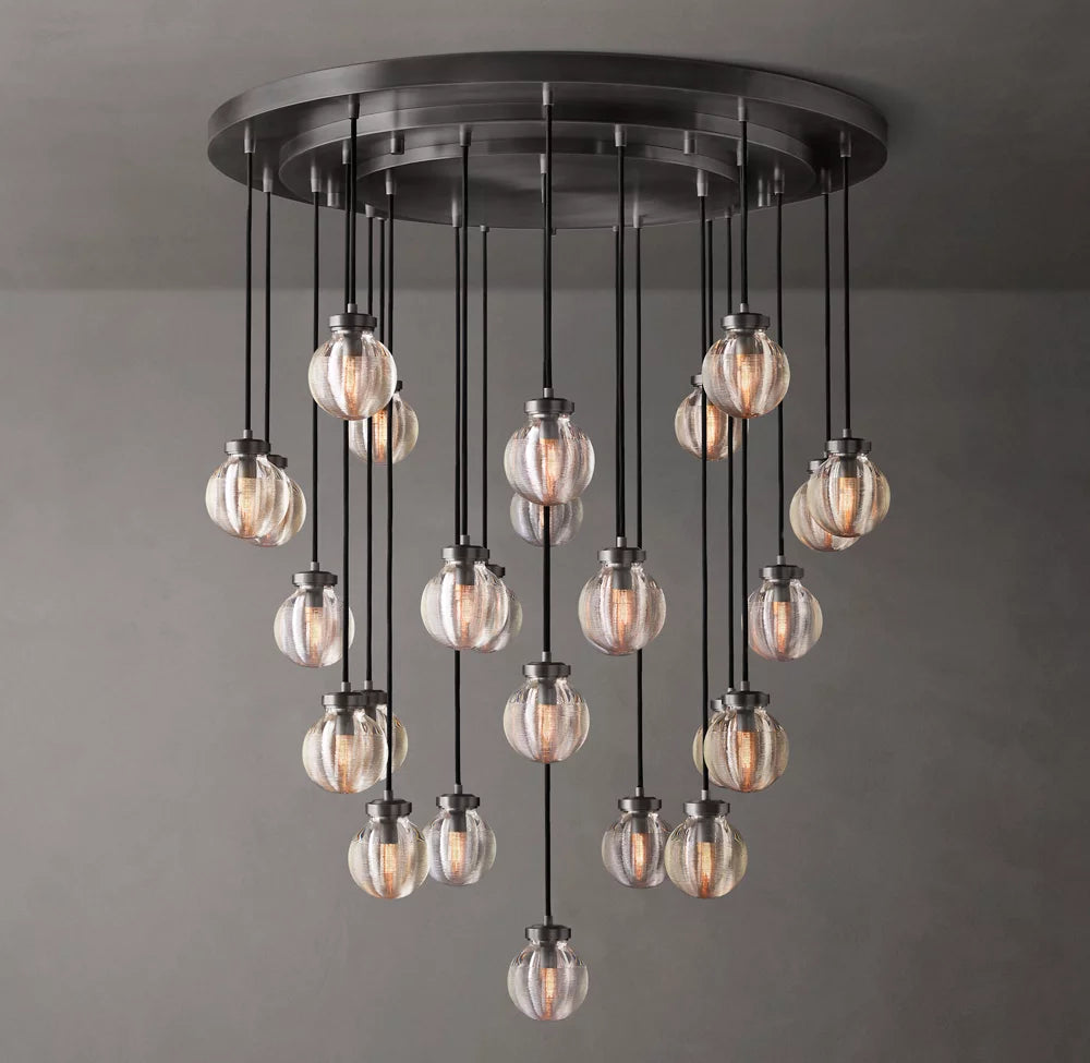Crystal Pearl Cascade Chandelier