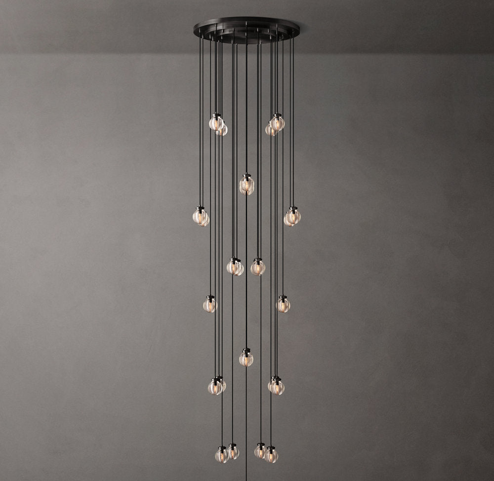 Crystal Pearl Cascade Chandelier