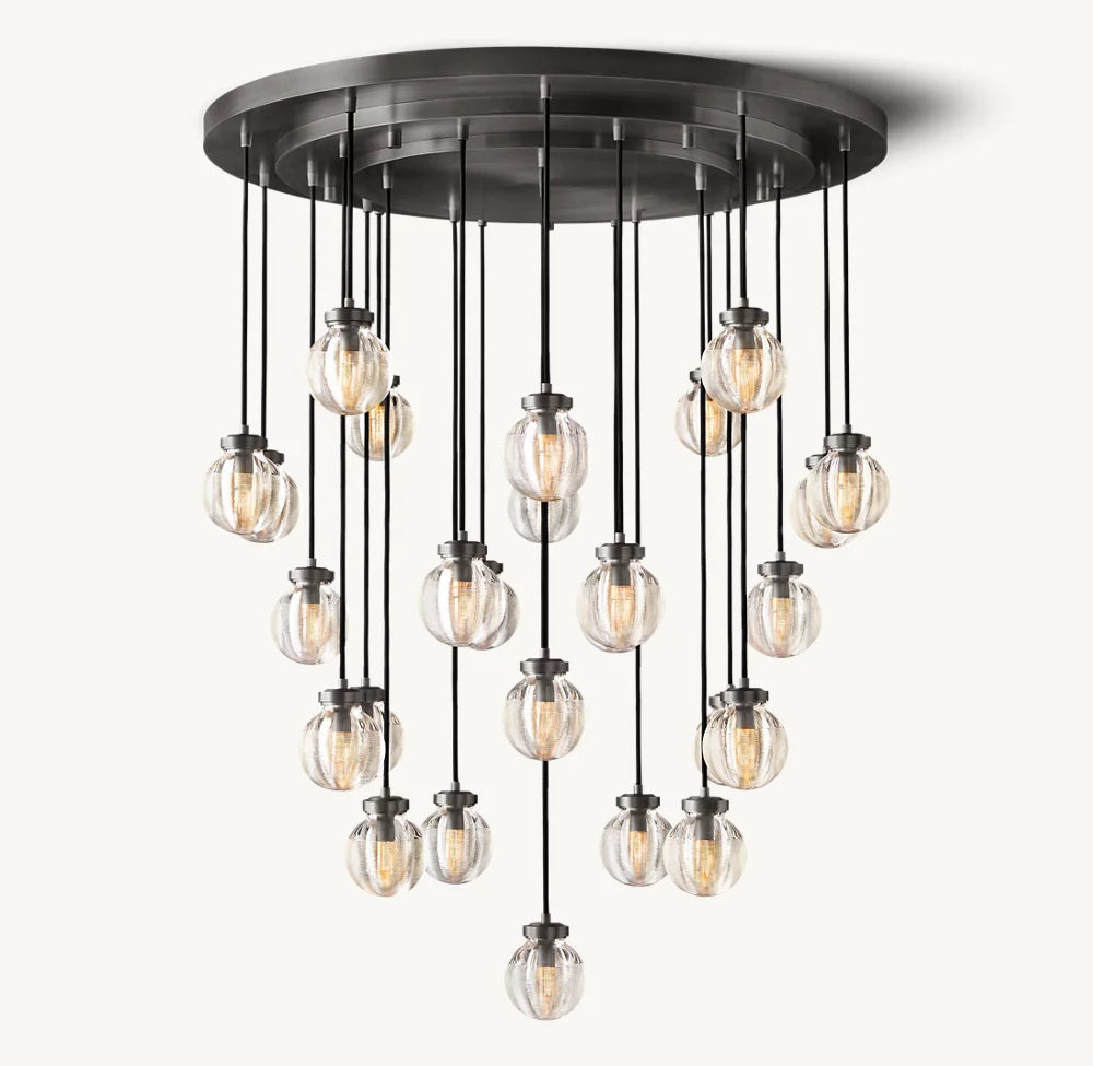 Crystal Pearl Cascade Chandelier