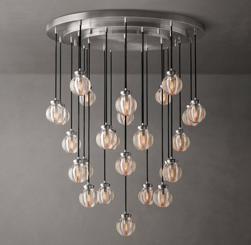Crystal Pearl Cascade Chandelier