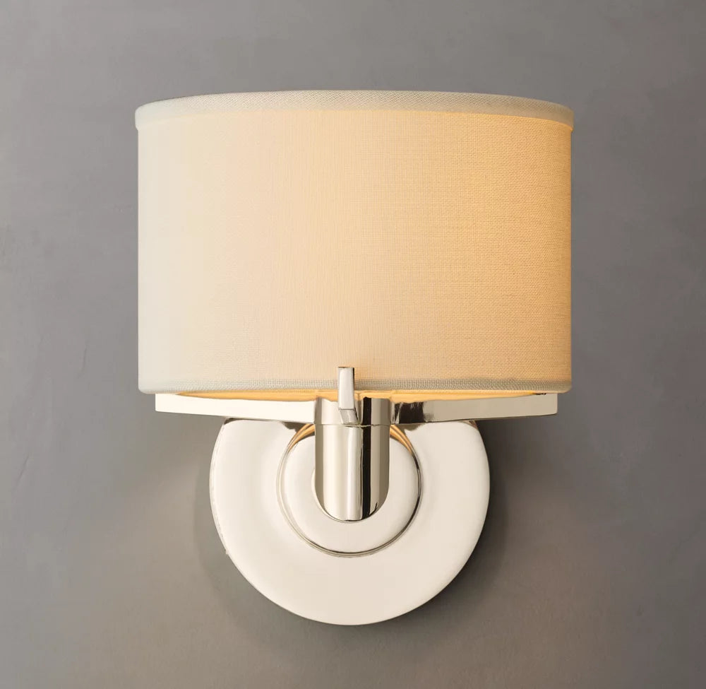 Crystal Rod Linen Shade Wall Sconce