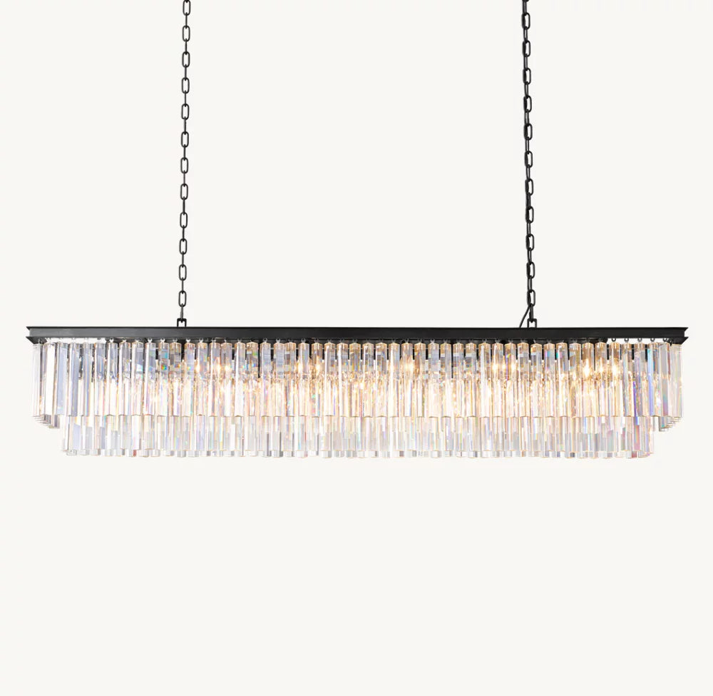 Deco K9 Prism Rectangular Chandelier