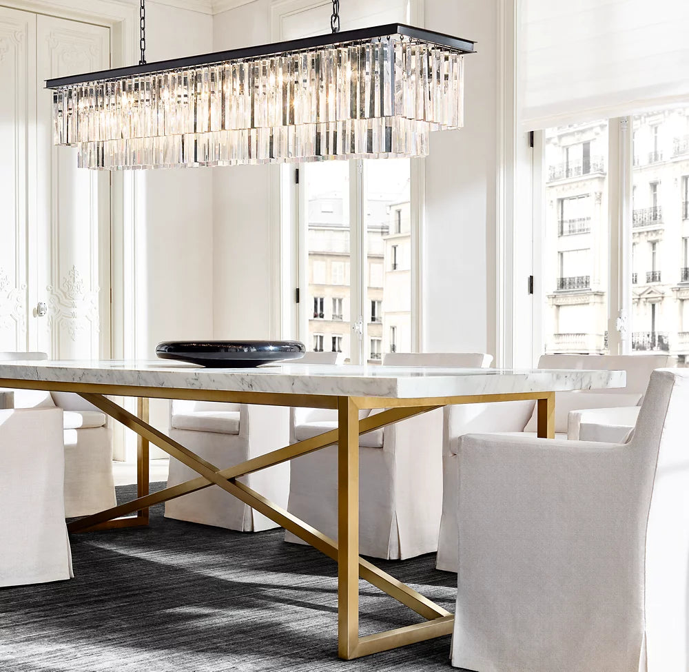 Deco K9 Prism Rectangular Chandelier