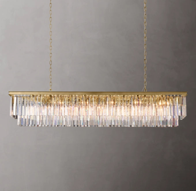 Deco K9 Prism Rectangular Chandelier