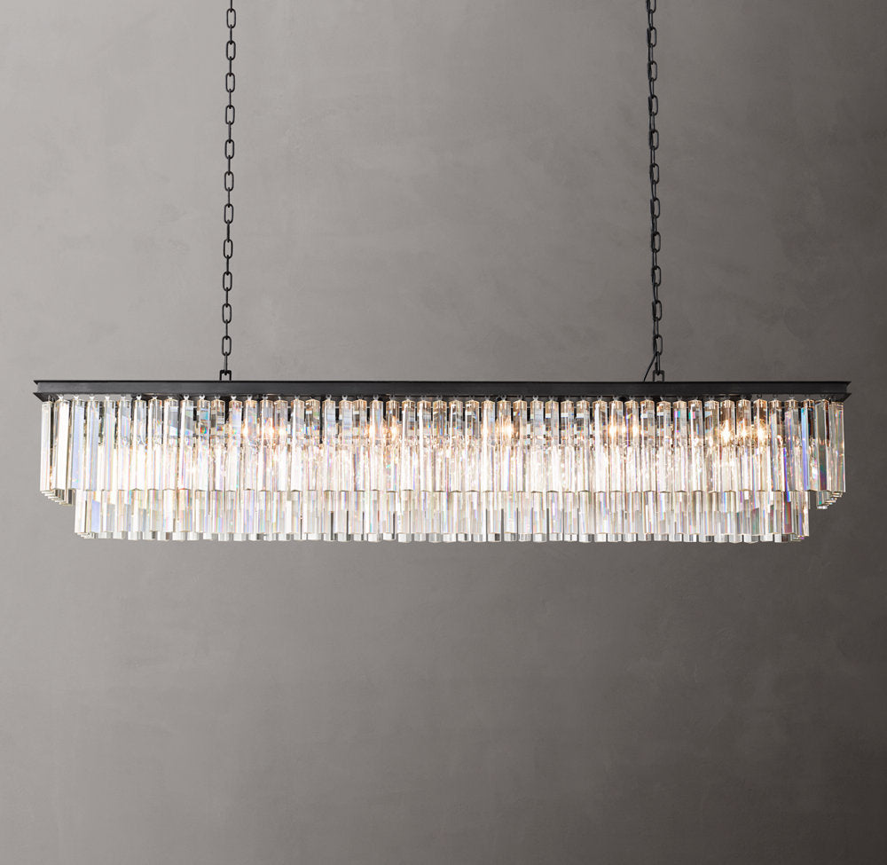 Deco K9 Prism Rectangular Chandelier