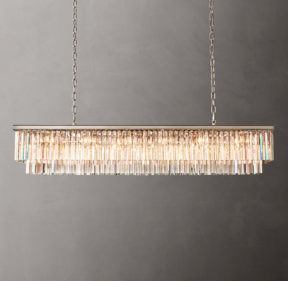 Deco K9 Prism Rectangular Chandelier