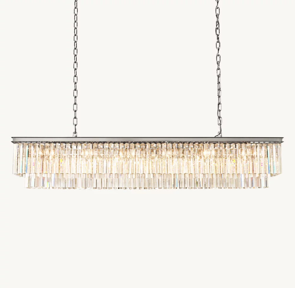 Deco K9 Prism Rectangular Chandelier