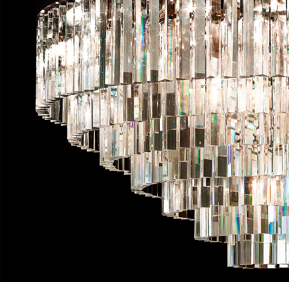 Deco Optical Prism Cascade Chandelier