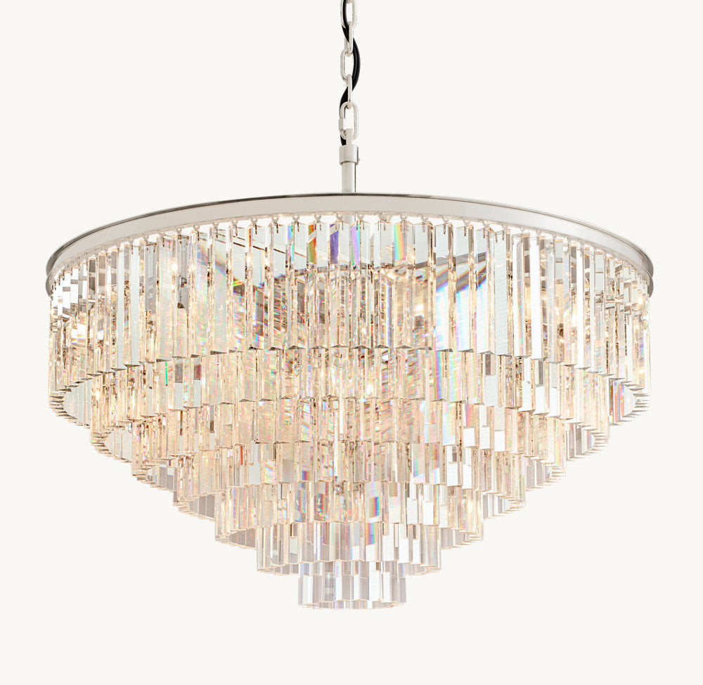 Deco Optical Prism Cascade Chandelier