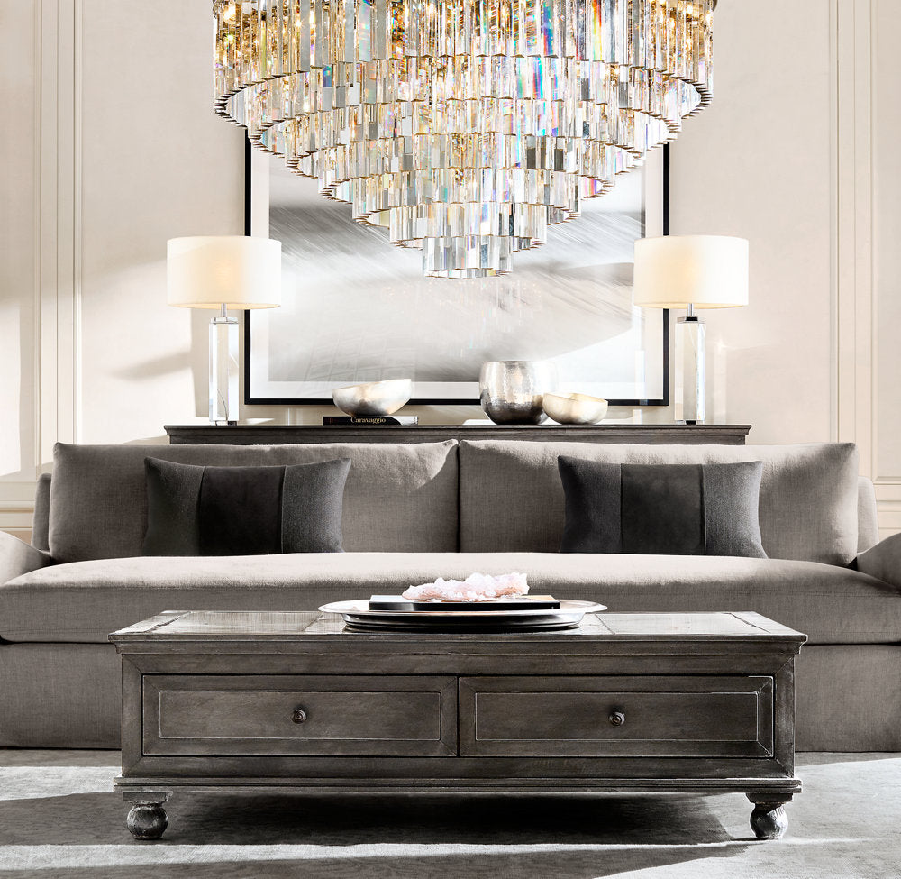 Deco Optical Prism Cascade Chandelier