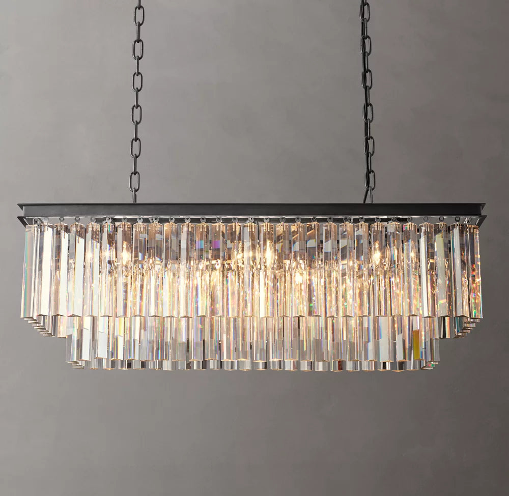 Deco Optical Prism Island Chandelier
