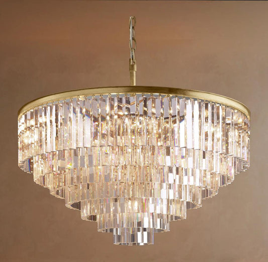 Deco Prism Circular Crystal Chandelier