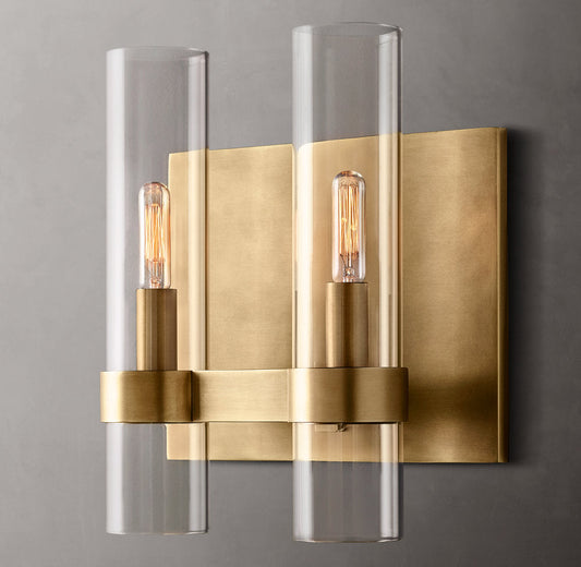 Double Blown Glass Wall Sconce