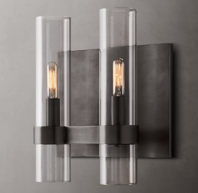 Double Blown Glass Wall Sconce
