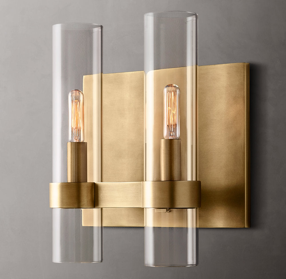 Double Blown Glass Wall Sconce