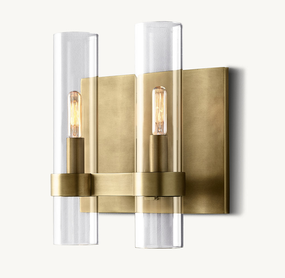Double Blown Glass Wall Sconce