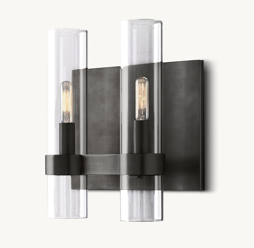 Double Blown Glass Wall Sconce