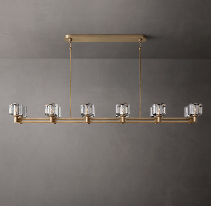 Double Optical Crystal Beam Chandelier