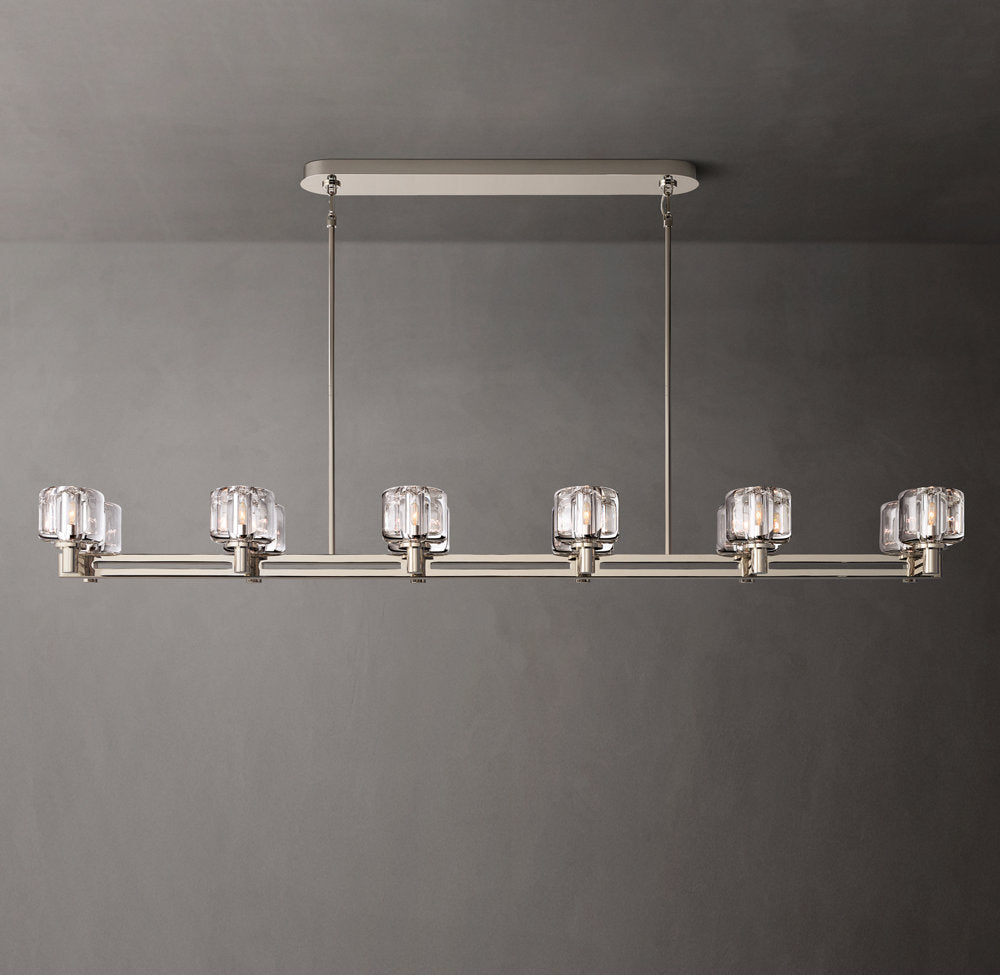 Double Optical Crystal Beam Chandelier