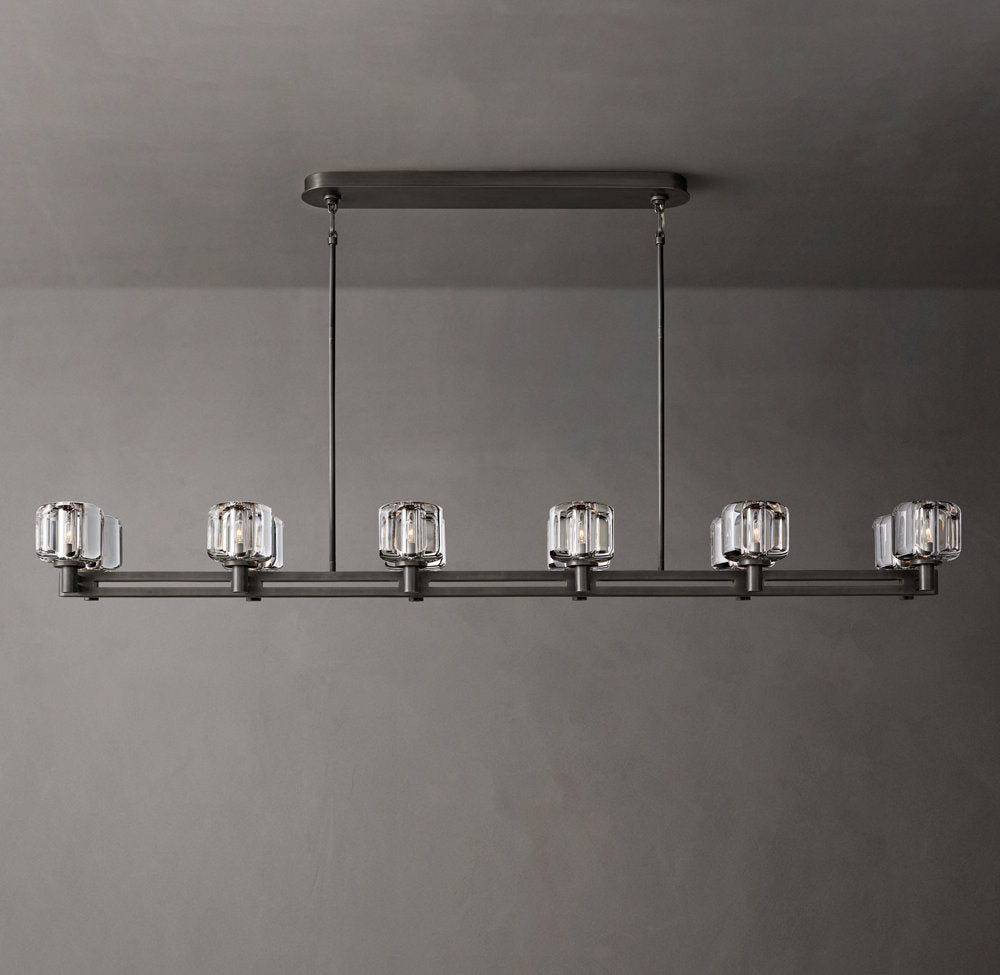 Double Optical Crystal Beam Chandelier