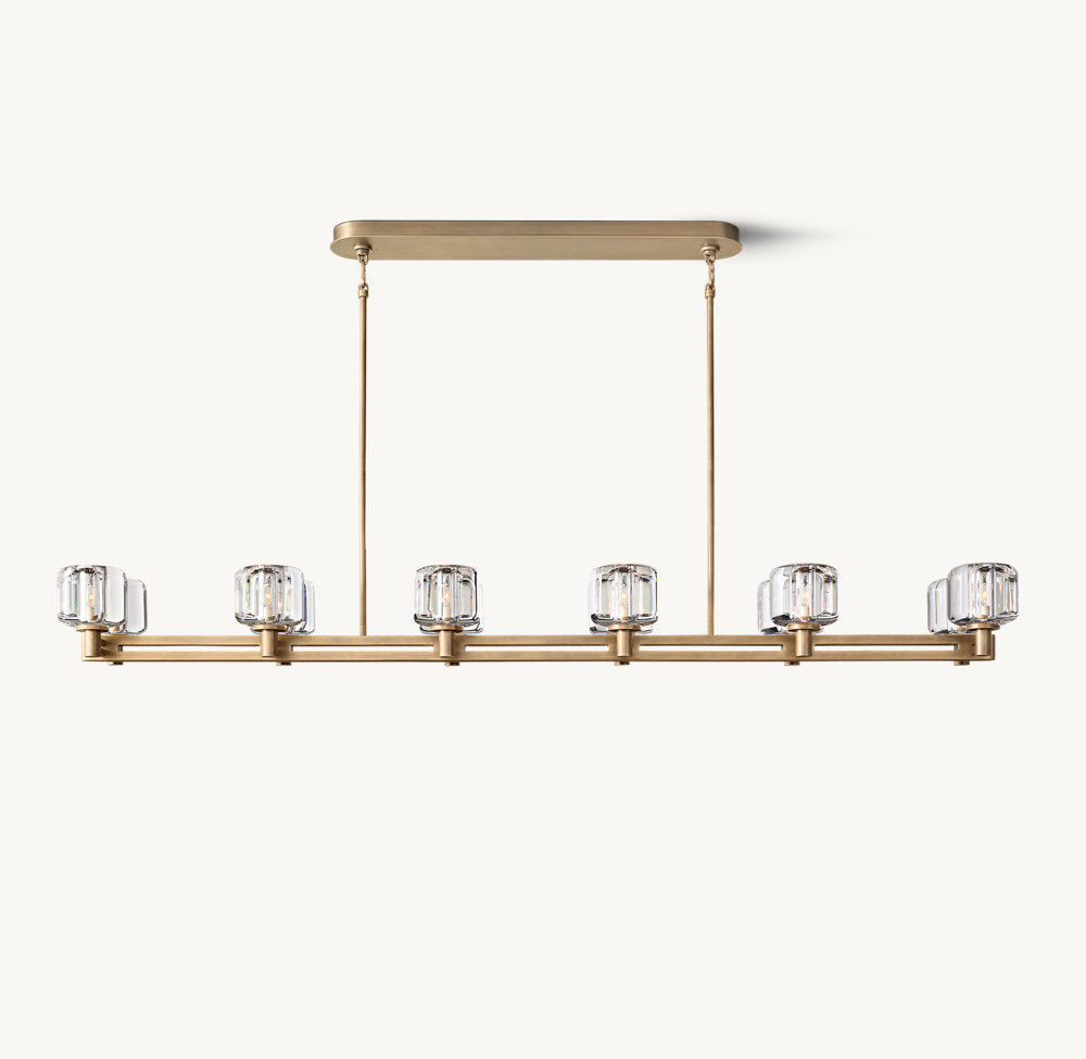 Double Optical Crystal Beam Chandelier