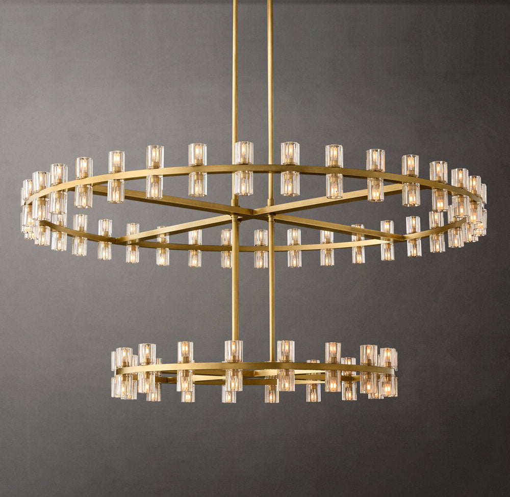 Dual Tier Optical Crystal Chandelier