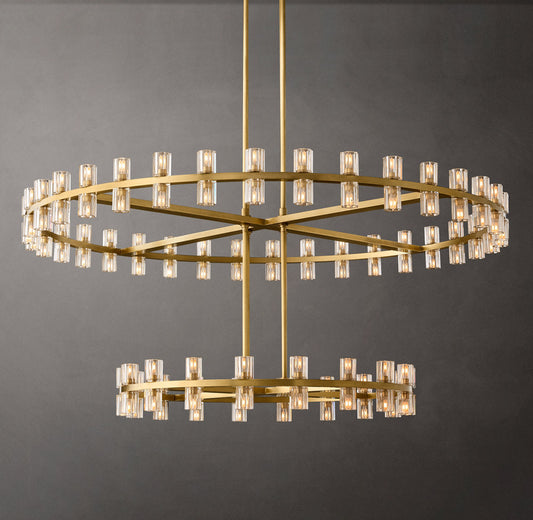 Dual Tier Optical Crystal Chandelier