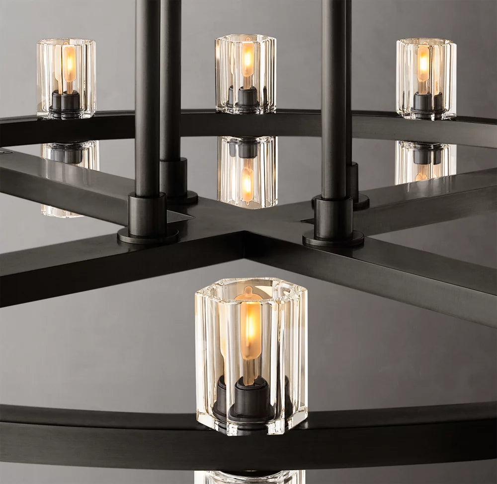 Dual Tier Optical Crystal Chandelier