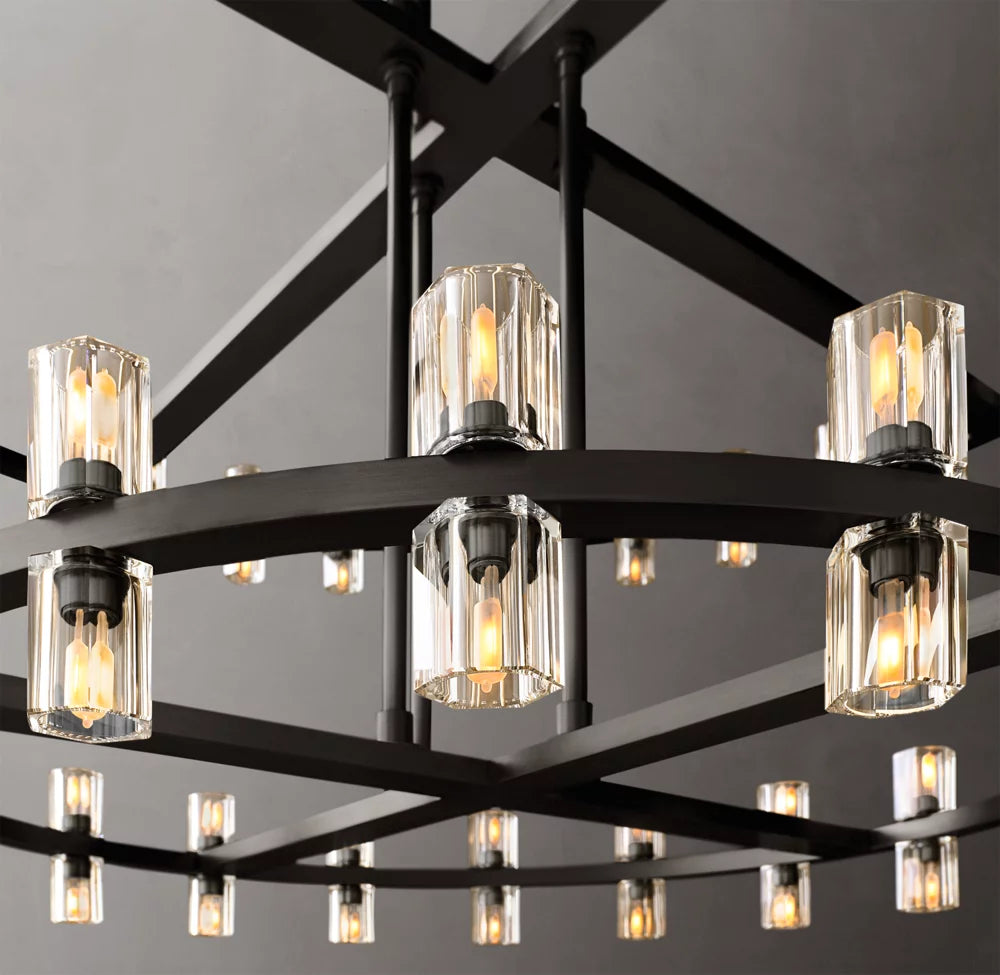 Dual Tier Optical Crystal Chandelier