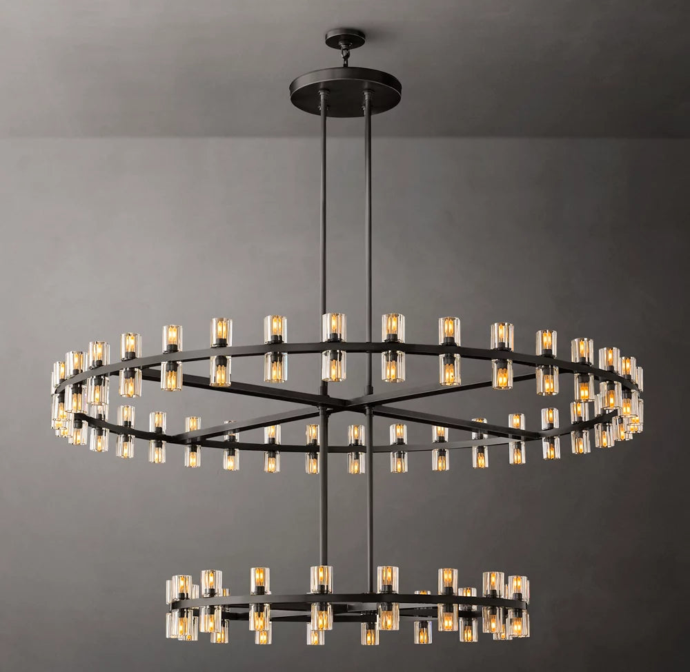 Dual Tier Optical Crystal Chandelier